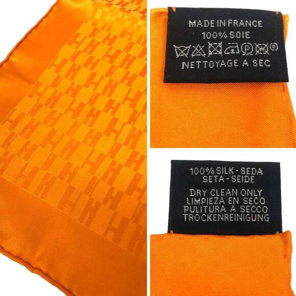Hermes HERMES Pocket Square Grand H Scarf Muffler POCHETTE PONGEE FACONNEE GR...